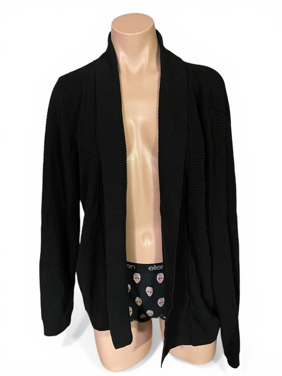 Frederik Anderson Copenhagen Sweaters - Frederik Anderson Copenhagen Large Black Open Front Knit Cardigan Sweater